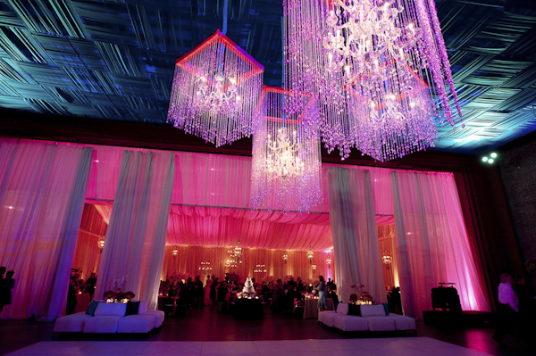 chandeliers at ballroom setting - wedding photo by top South Carolina wedding photographer Leigh Webber